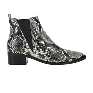 Marc Fisher Ltd Black White Snake Print Yale Chelsea Booties Boots Sz 8 NEW $199